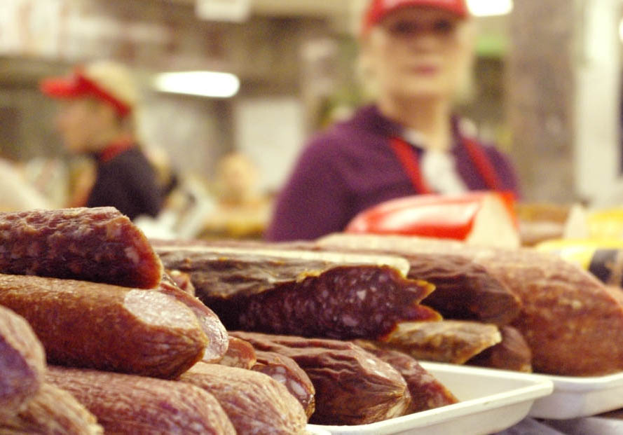 domino-sausage-21 The salami counter at Domino.