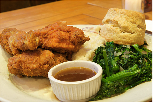 Maggie Brown's fried chicken, photo by Brad Gilley.