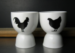 Egg cups, $22 a pair, at Cog & Pearl, 190 Fifth Ave. at Berkeley Place, (718) 623-8200.