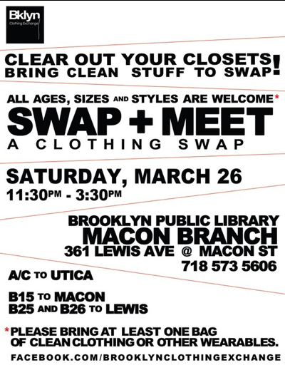 Brooklyn clothing swap this weekend